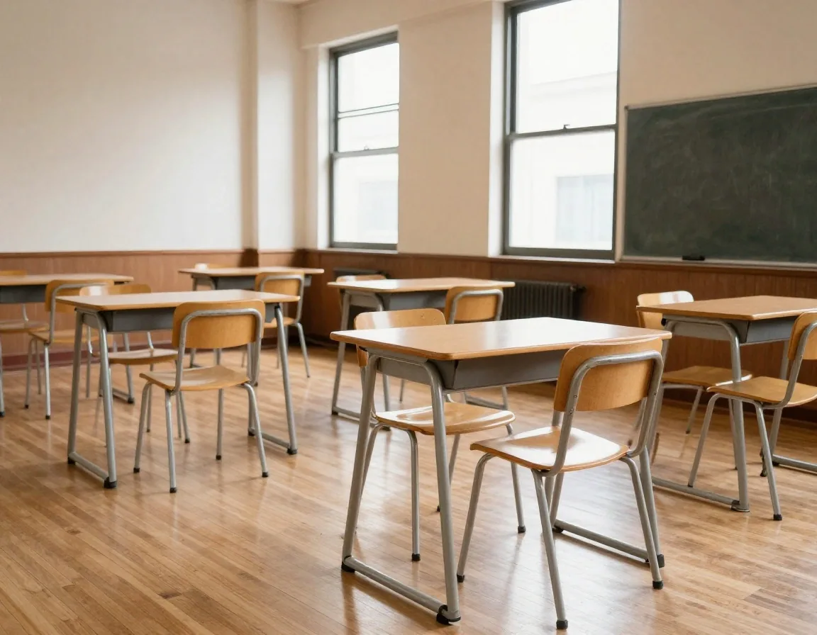Mano docente marcando correcciones sobre cuaderno de inglés